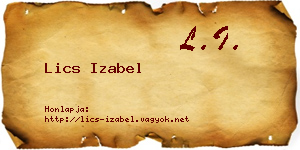 Lics Izabel névjegykártya